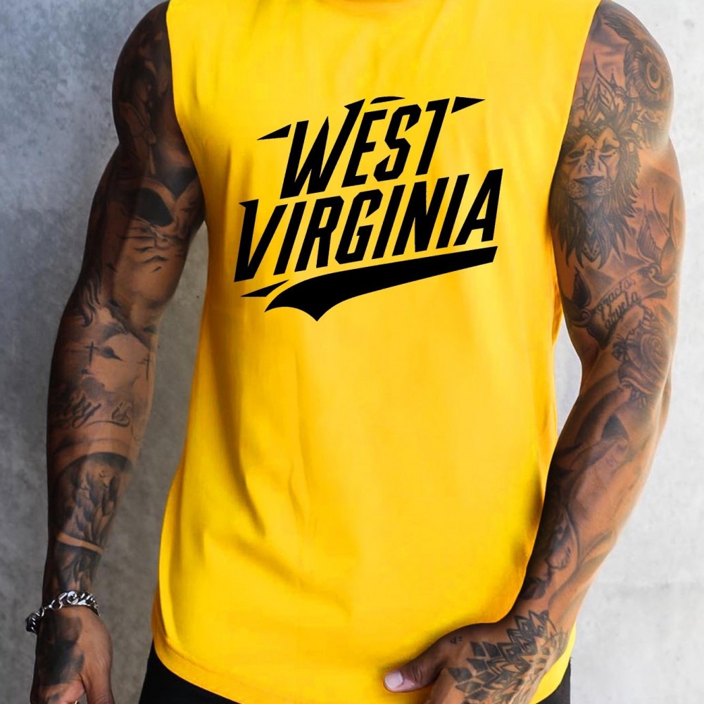 Men's Athletic Tank Top - Quick-Dry, Moisture-Wicking & Breathable | Perfect for Gym, Running & Training | Summer Sleeveless Shirt with West Virginia Print